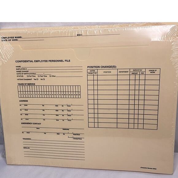 13 Employee Record Folders - ADA Compliant, Preprinted for HR & Payroll Use - Picture 8 of 10